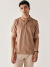 Saddle Brown Cotton Blend Pique Polo