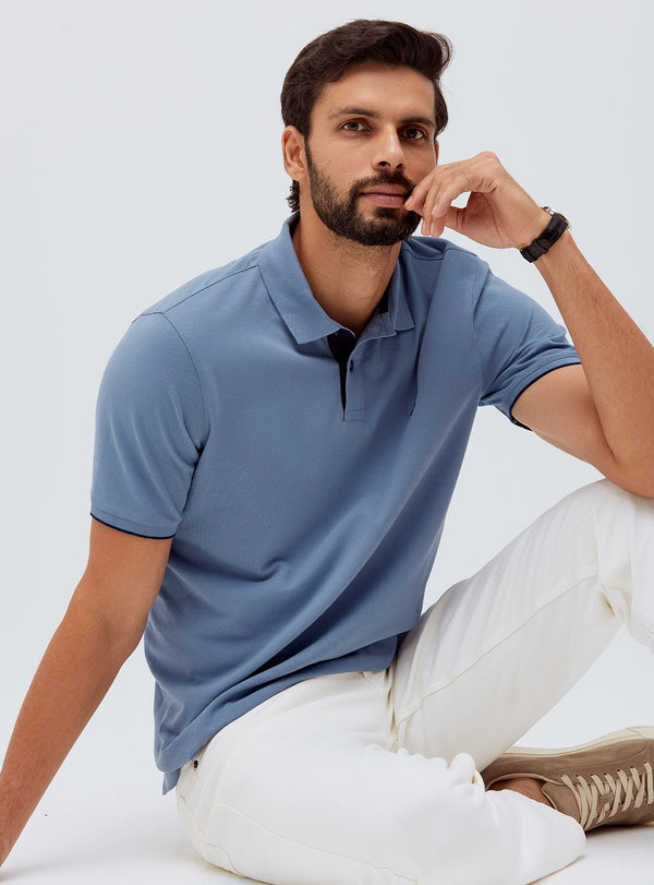 Dark Pastel Pique Polo