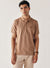 Saddle Brown Cotton Blend Pique Polo