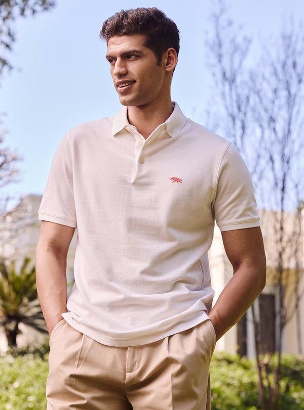Pure White Pique Polo