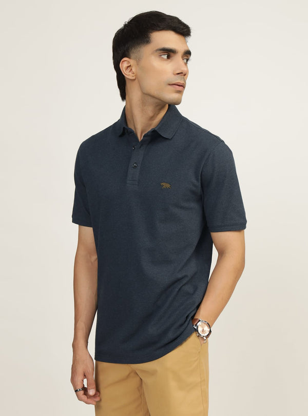 Space Blue Melange Polo