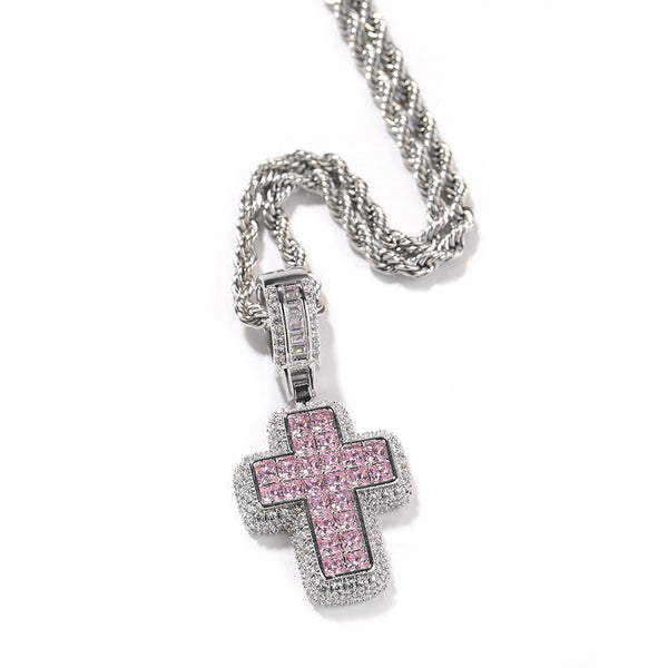 Aesthetic Pink Cross Pendant