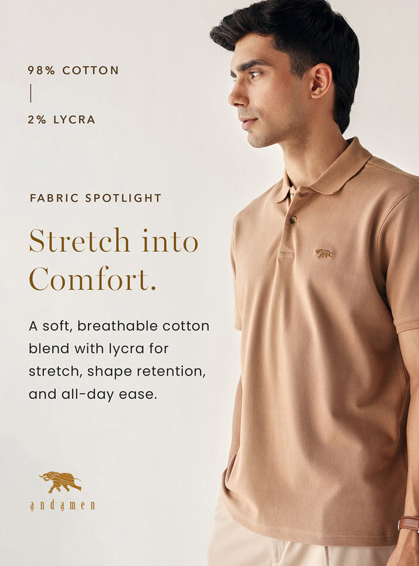 Matcha Olive Cotton Blend Pique Polo